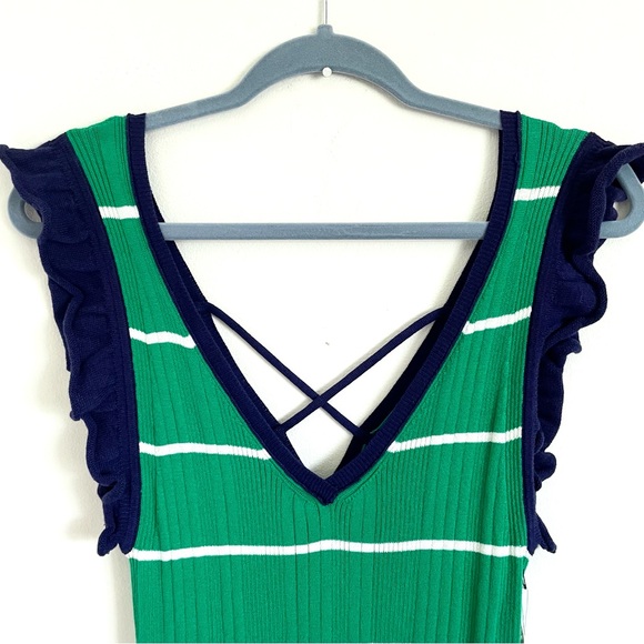 Anthropologie Daily Practice Sweater Midi Dress In Green Stripe Size S NWT - Picture 8 of 13